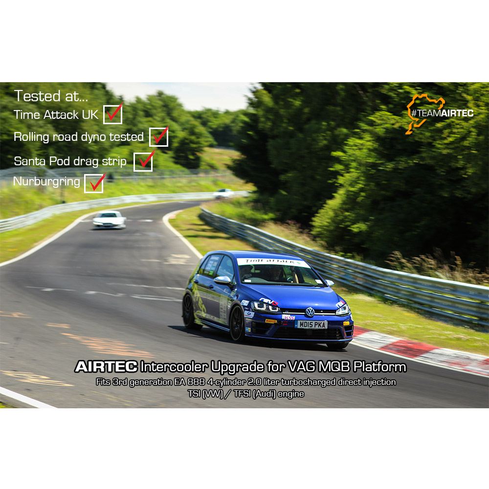 Airtec Motorsport intercooler upgrade for VW Golf MK7/7.5, Audi A3/S3 8V, TT/s 8S and Skoda Octavia VRS